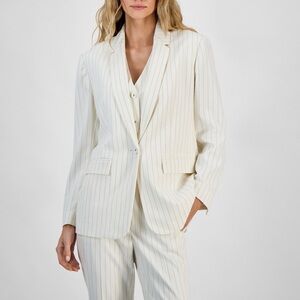 Bar III Ivory Pinstripe Blazer